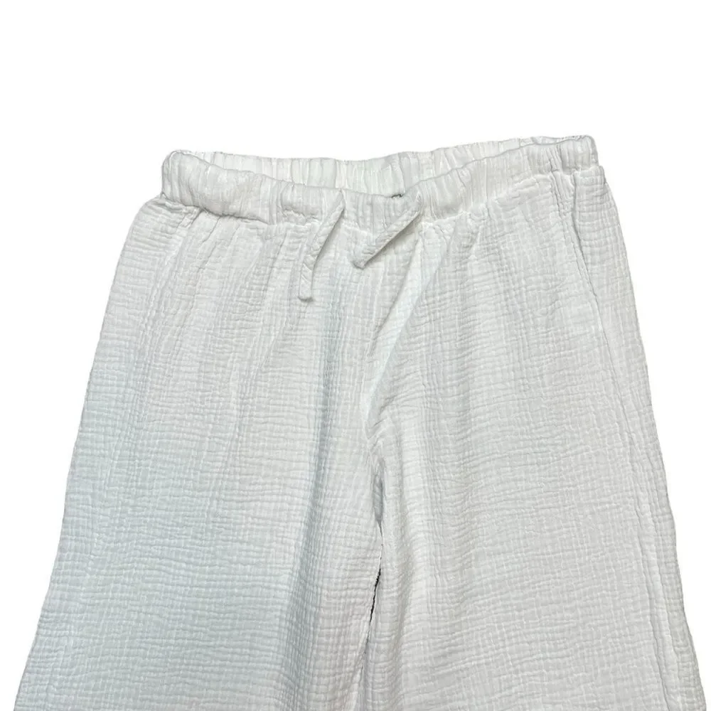 JOIE Cotton Textured Wide Leg Pants White Size Large - Picture 3 of 7